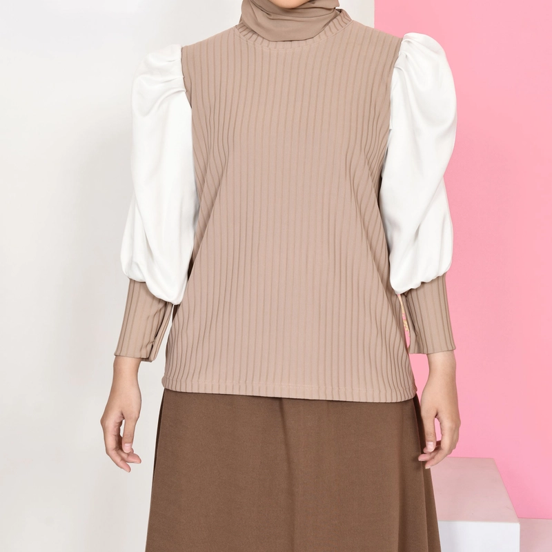 Product image Mybamus - Kinan Puff Sleeve Tops - Blouse Lengan Ballon - Atasan Wanita Korean Style All size Milo M18009 R77S2