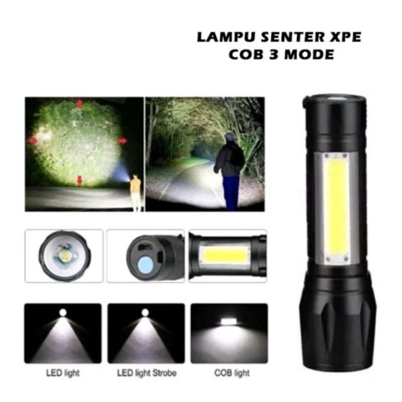 Product image KAMJE Senter Led Super Terang Jarak Jauh Swat Mini Zoom Police COB Rechargeable 3 Mode KMJ055 all variant all variant