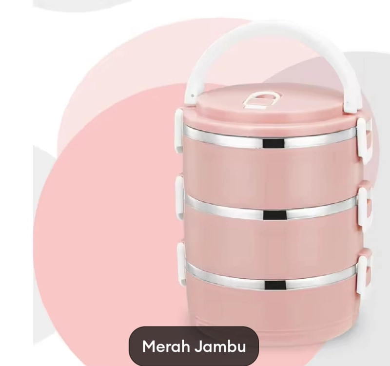 Product image DiAr OlShop - Rantang Stainless 3 Susun Susun Pink