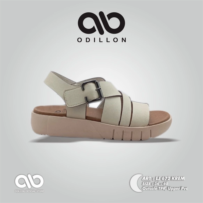 Product image Odillon - Ornella - LJ 672 / Sepatu Sandal Wanita Casual 38 CREAM