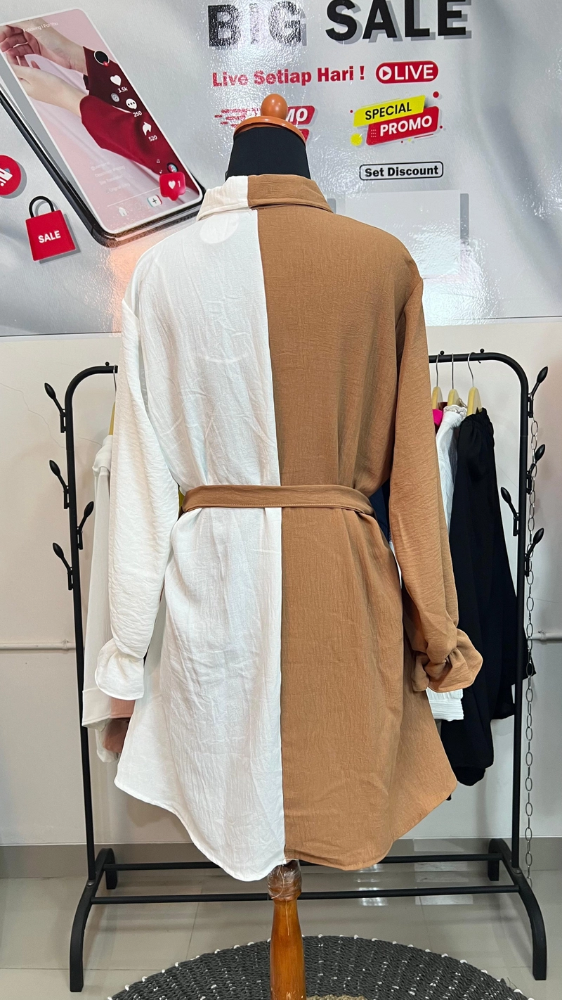 Product image Sseolshop - Kemeja wanita - Raylin tunik baju atasan wanita terbaru XL Moka