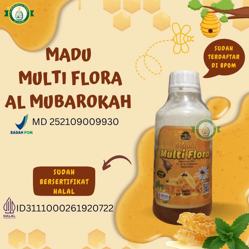 Product image Al Mubarokah - Madu Multiflora 1 Kg 1150g coklat manis