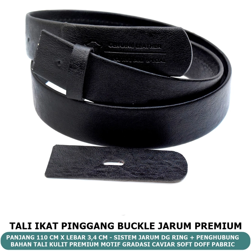 Product image Lanc Fashion - Ikat pinggang Tali Leather Motif Gradasi Jarum Buckle TEKSTUR FIRM WARNA BLACK