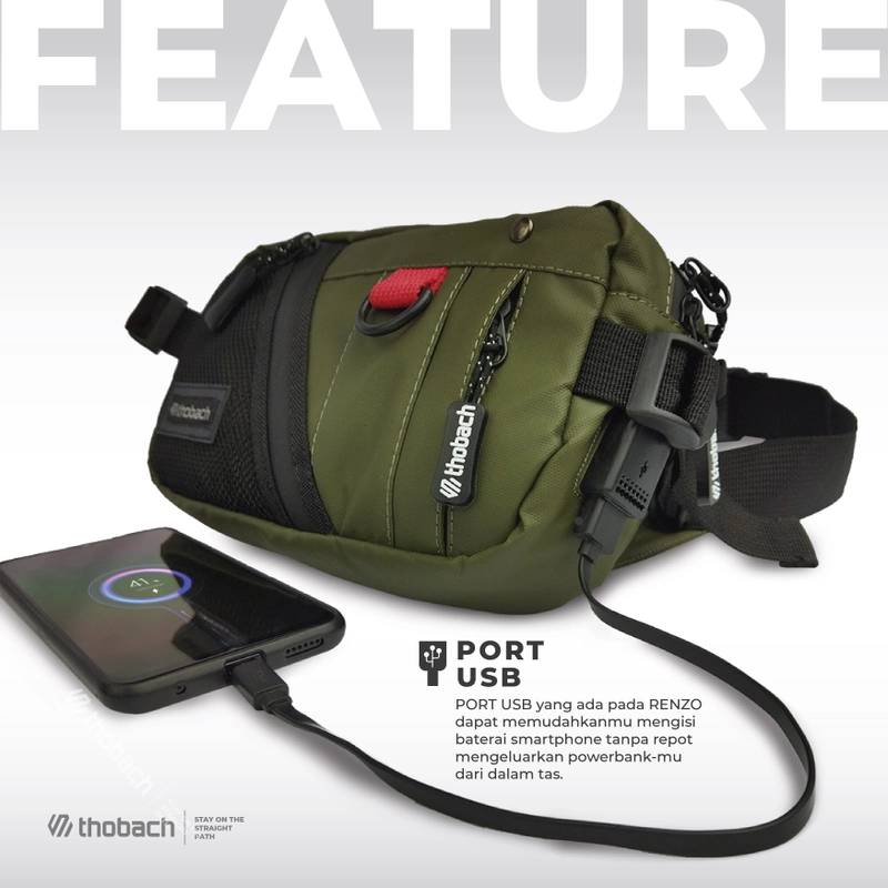 Product image Thobach official - THOBACH Waistbag Anti Air Waterproof RENZO 200 gr Army