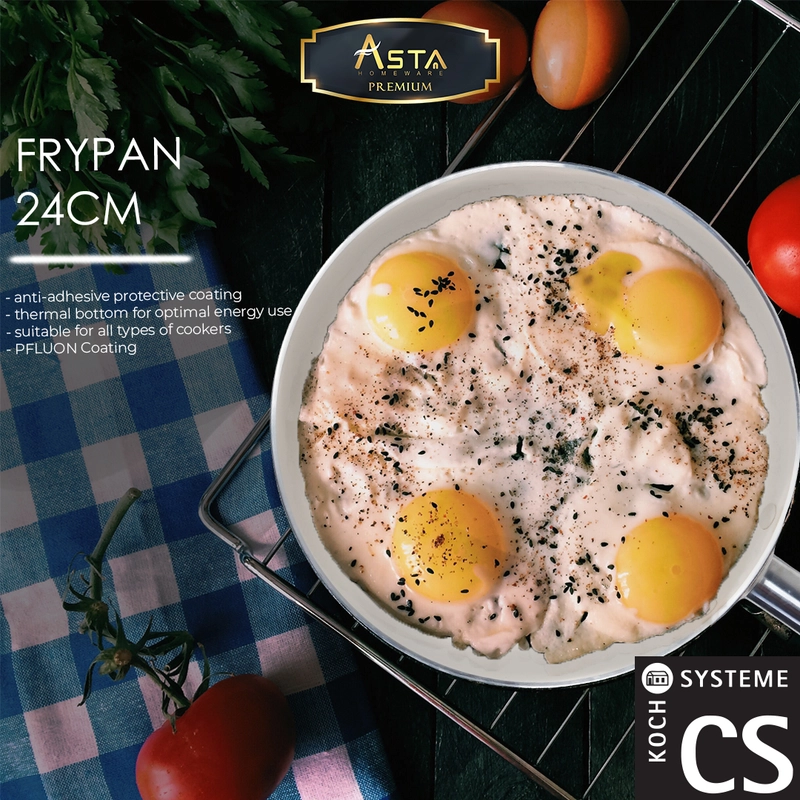Product image Asta Premium Wok Pan Anti Lengket Ceramic Coating CS Kochsysteme German Premium Ukuran Fry pan 24 cm