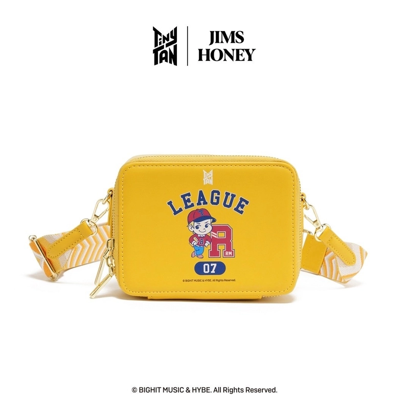 Product image JIMSHONEY SUKABUMI - TinyTAN LEAGUE SERIES MINI BAG - Tas Kecil Selempang Cewek - Tas Karakter member BTS LC 7121 MUSTARD