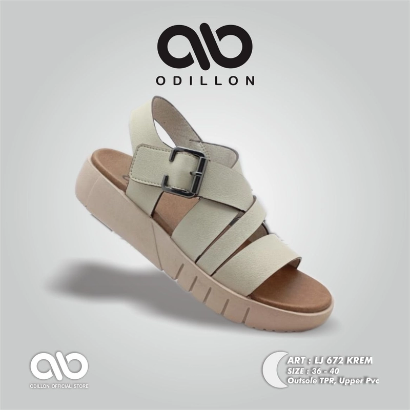 Product image Odillon - Ornella - LJ 672 / Sepatu Sandal Wanita Casual 38 CREAM