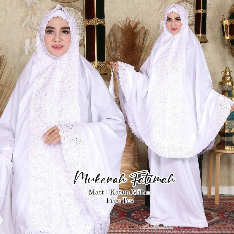 Product image qayd - Mukena Dewasa Fatimah Khadijah Full Bordir mukena putih