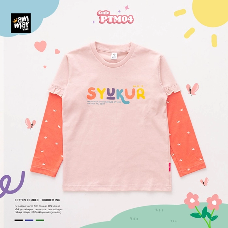 Product image Ammar Kids - Kaos Proud To Be Muslim Series Untuk Anak Perempuan PTM04 S PINK SALEM