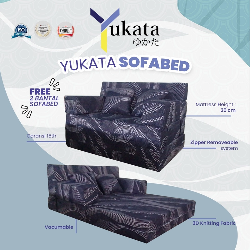 Product image Yukata - Yukata - 2in1 Sofabed (Tinggi 20cm) 200x90x20cm Biru