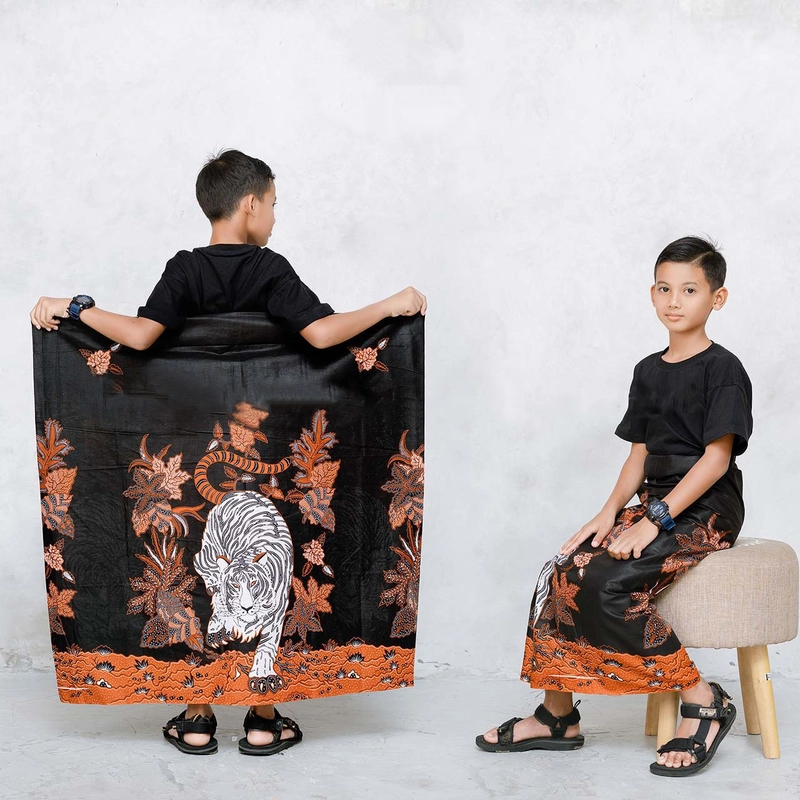 Product image Kois Batik - Sarung Anak Batik Sd Sarung Santri Terbaru Bagus Banget Motif macan Sarung anak Sarung macan orange