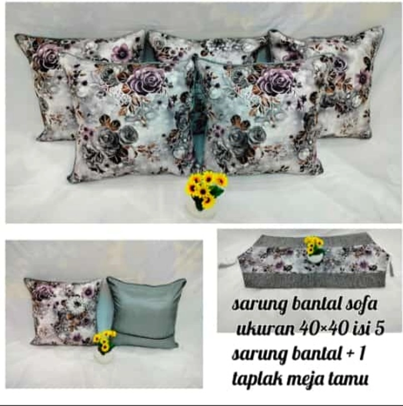 Product image Dylan 19 [TA] - Dylan 19 - Sarung bantal sofa ukuran 40x40 isi 5 + taplak meja tamu 40x40 A