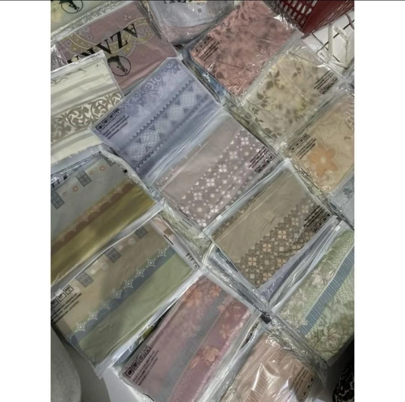 Product image Rizki Electronics - Kerudung segi empat Voal Motif metal logo dg pouch 6 pcs