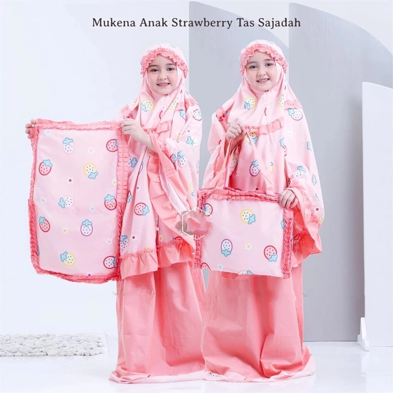 Product image qayd - UZN Mukena Anak Unicorn Tas Ransel S Strawberry Salem