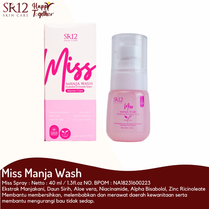Product image SR12 Miss Manja Wash Dan Spray Mengatasi Bau Tak Sedap Keputihan Dan Gatal-Gatal 40 ml Manja Wash