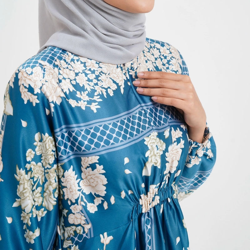 Product image Lusianasae - Lusianasae - Camellia Gamis warna Biru busui friendly bahan Silk Premium S BIRU