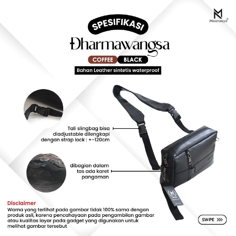 Product image Fashopid - MOONZAYA TAS PRIA DHARMAWANGSA ALL BLACK