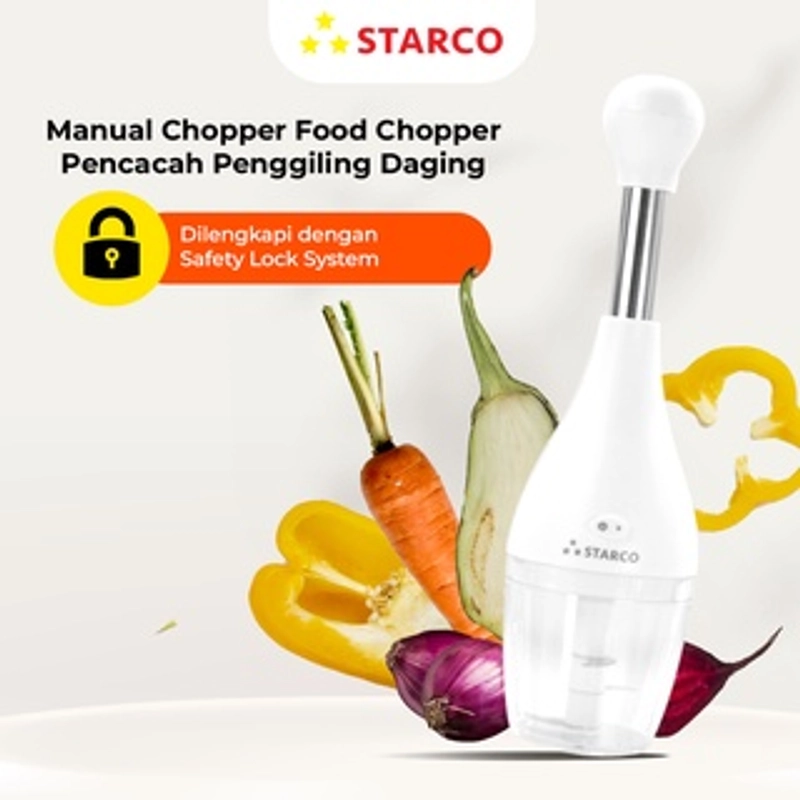 Product image Starco - Starco Manual Chopper Food Chopper Pencacah Penggiling Daging Bowling 300g Putih