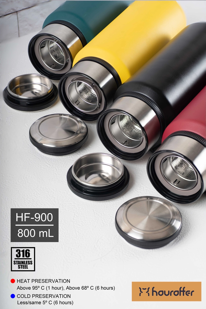 Product image Houroffer Tumbler 800 ML Hot & Cold Preservation Stainless SUS 316 Botol Minum With Handle HF-900 800 Dark Red