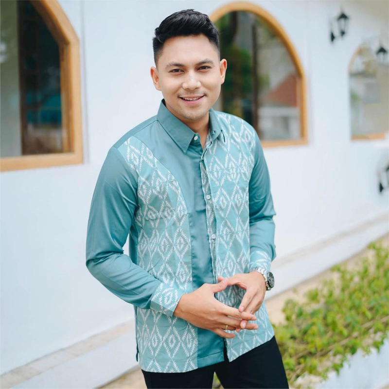 Product image COLLECTION SARJANA - GAMIS MOTIF BATIK - COUPLE GAMIS ALMAS - ORIGINAL - BATIK KATUN PRIMA SANFORIS KEMEJA M ALMAS