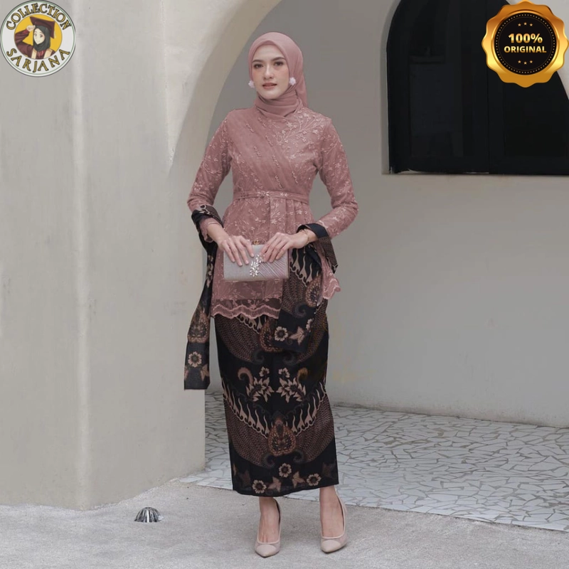 Product image COLLECTION SARJANA - TERLARIS COUPLE KEBAYA - DAHLIA BATIK COUPLE - Berbagai Varian Warna kebaya ROK+SELENDANG ROSE