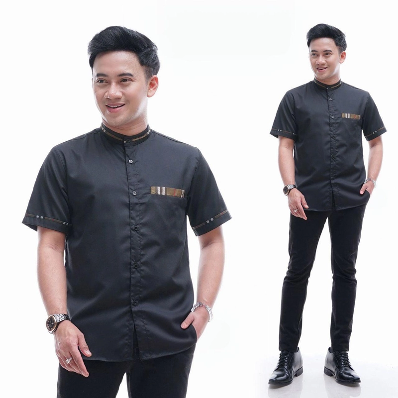 Product image Kois Batik - Baju muslim koko pria dewasa terbaru motif rasya M rasya hitam