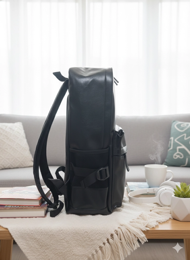Product image CBL - Tas Ransel THEON Ransel Backpack Pria Wanita Bahan Semikulit Sintesis PremiumGlossy Tas Laptop Big Hitam