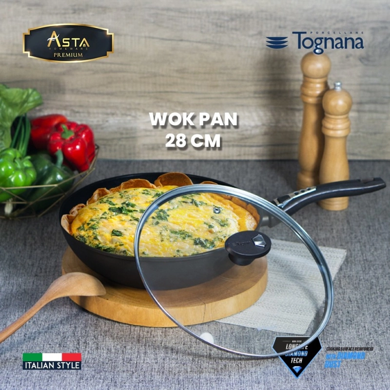 Product image KJU - TOGNANA 28 cm Wok Pan / Wajan Penggorengan Premium Anti Lengket 28cm Hitam