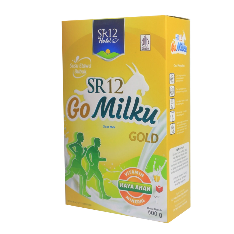 Product image SR12 Herbal Skincare - SR12 Herbal Susu Kambing Etawa Gomilku Gold Premium Nol Sukrosa Tanpa Gula 200g Gold