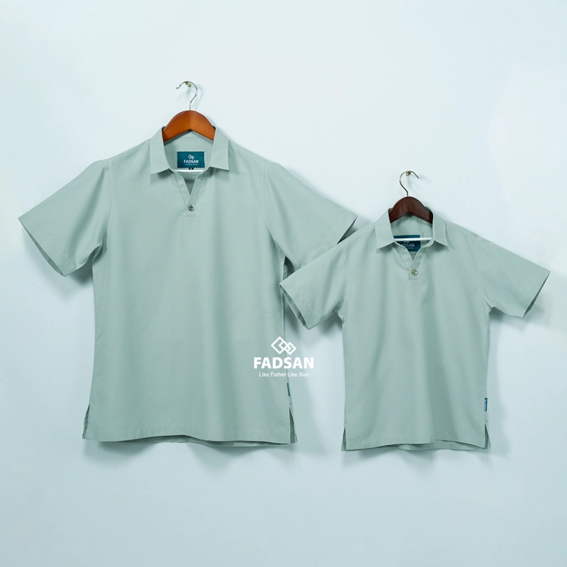 Product image FADSAN - Kemeja Couple Ayah Anak Lengan Pendek Formal Casual Warna Fresh Mint - Palta Series SIZE ANAK XS FRESH MINT