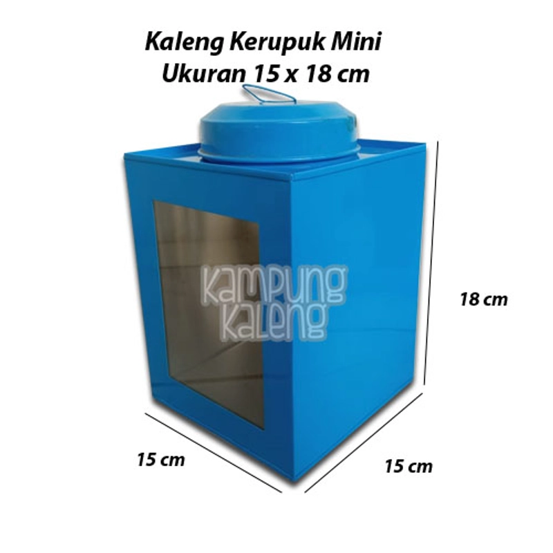 Product image Kampung Kaleng - Kaleng Kerupuk Mini Ukuran 15 x 18 cm 15 x 15 x 18 cm Biru Tua