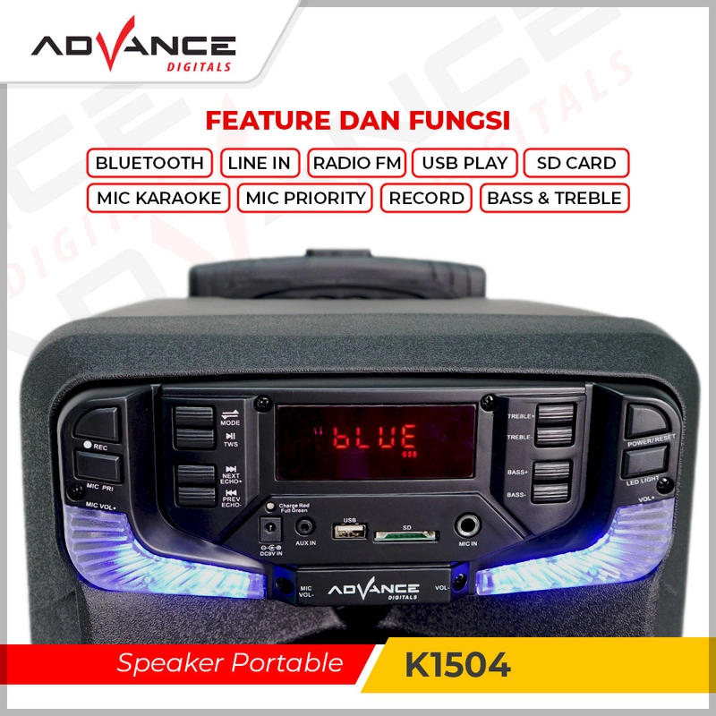 Product image Advance Digitals Indonesia - Speaker Meeting Bluetooth K1504 Salon Aktif 15 inch Gratis 2 Mic - Default
