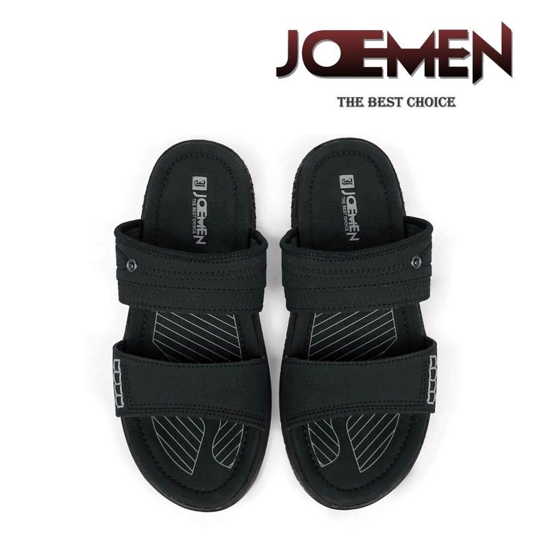 Product image Joemen Official - Joemen Sandal Pria Kulit S 14 New Original Brand Lokal Pria Slop Sandal Terbaru Joemen 2024 39 Hitam