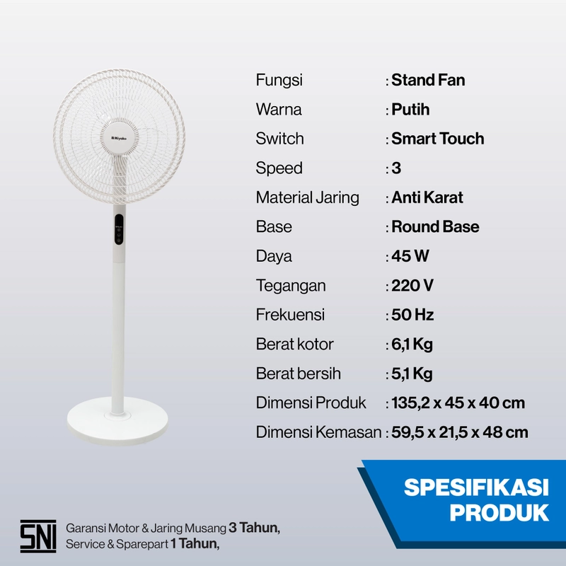 Product image UTAMAMEGA - Kipas Angin Berdiri / Stand Fan Miyako 41cm kipas 16in