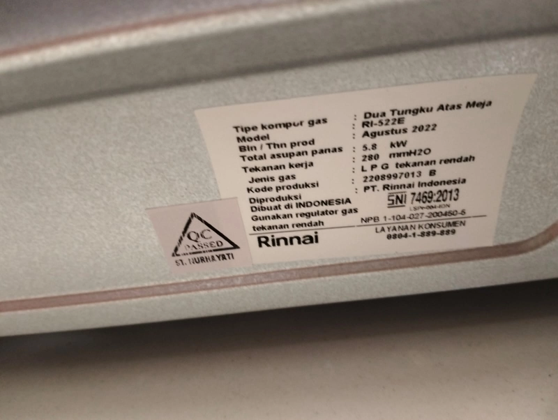 Product image Rizki Electronics - RINNAI KOMPOR GAS RINNAI RI-522E 2 Tungku putih