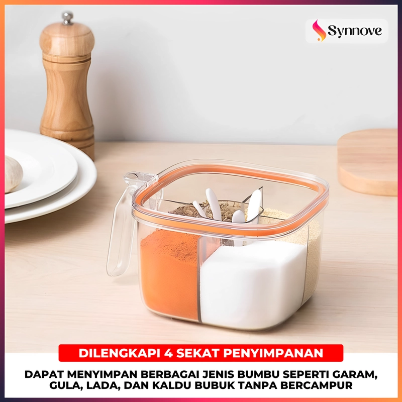 Product image Tempat Bumbu Dapur Set 4 In 1 Aesthetic Free Sendok Toples Bumbu Dapur Wadah Bumbu Dapur Kotak Bumbu Tempat Bumbu Dapur Hijau