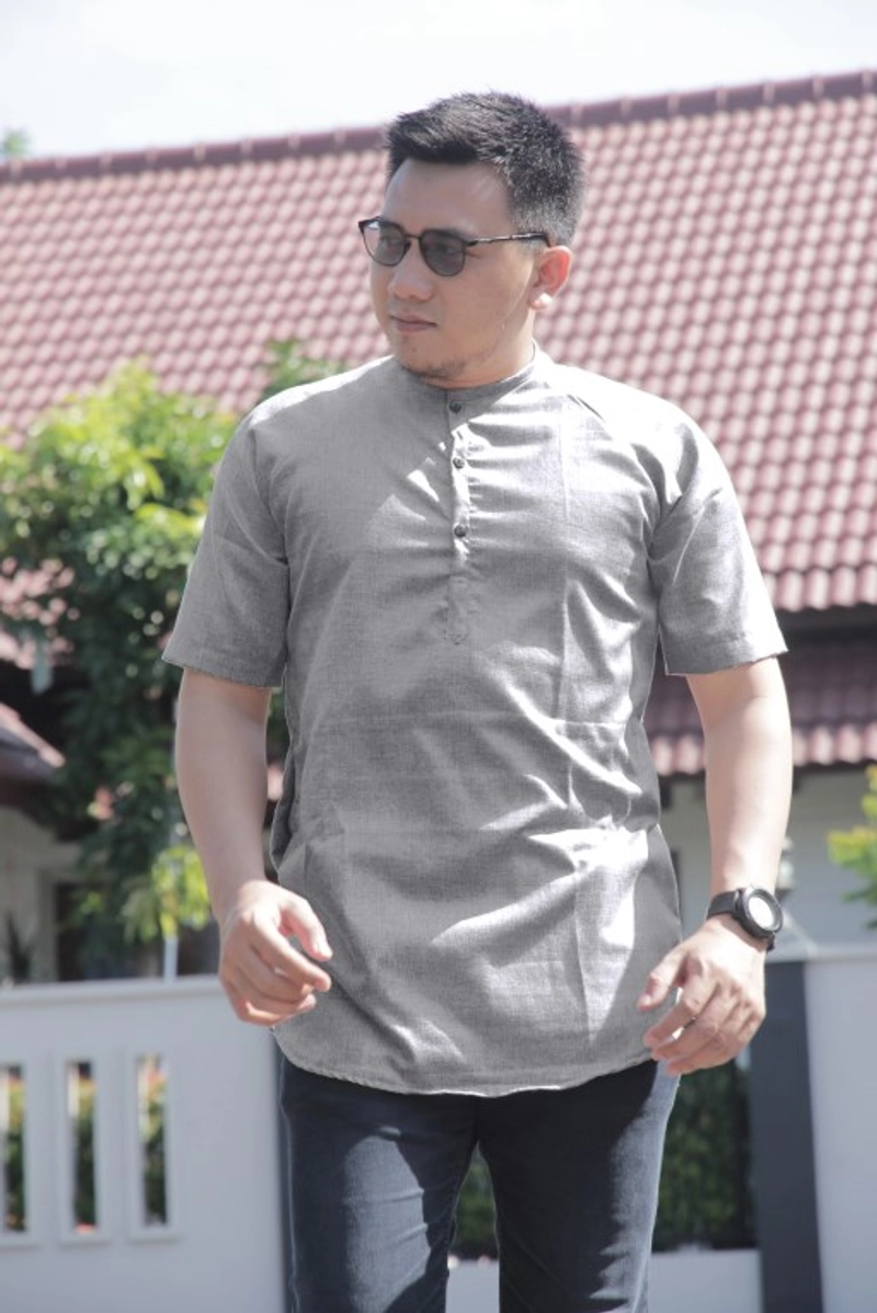 Product image Nazeer - Kemeja Koko Pria Kemko Hasan M GREY