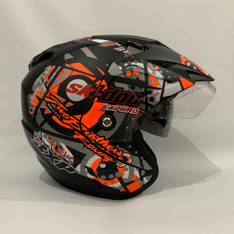 Product image CRX Helmet - Helm JP7 Skidoo Orange Doff - Double Visor (Kaca Clear & Smoke) Helm SNI Helem Dewasa L Skidoo Orange Doff