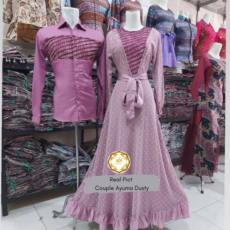 Product image Rambe Batik Indonesia - Batik Couple Set Keluarga Ayuma Lilac Premium Bisa Beli Pisah Hem Anak M Lilac