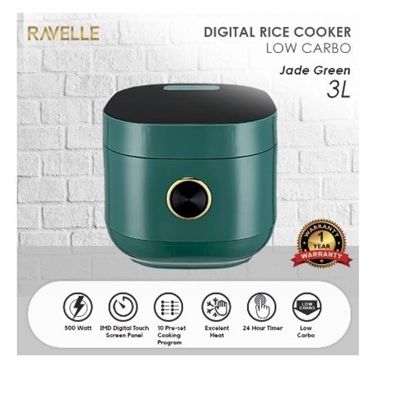 Product image UTAMAMEGA - Rice Cooker Digital Low Carbo Ravelle 3L Kapasitas 3L