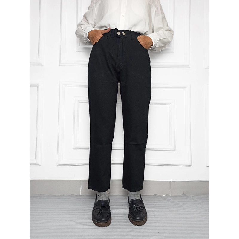 Product image MKY Clothing - BASIC TAPERED BOYFRIEND JEANS HITAM S (26) MIUU02-BLK Hitam