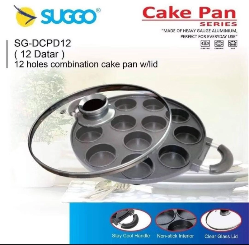 Product image Rizki Electronics - Cetakan Kue Takoyaki Suggo 12 lubang PLUS TUTUP KACA