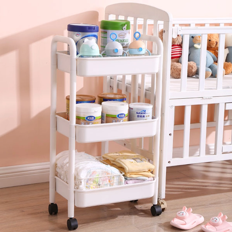 Product image UTAMAMEGA - Rak Penyimpanan Troli 3 Susun Dilengkapi Roda Warna Putih
