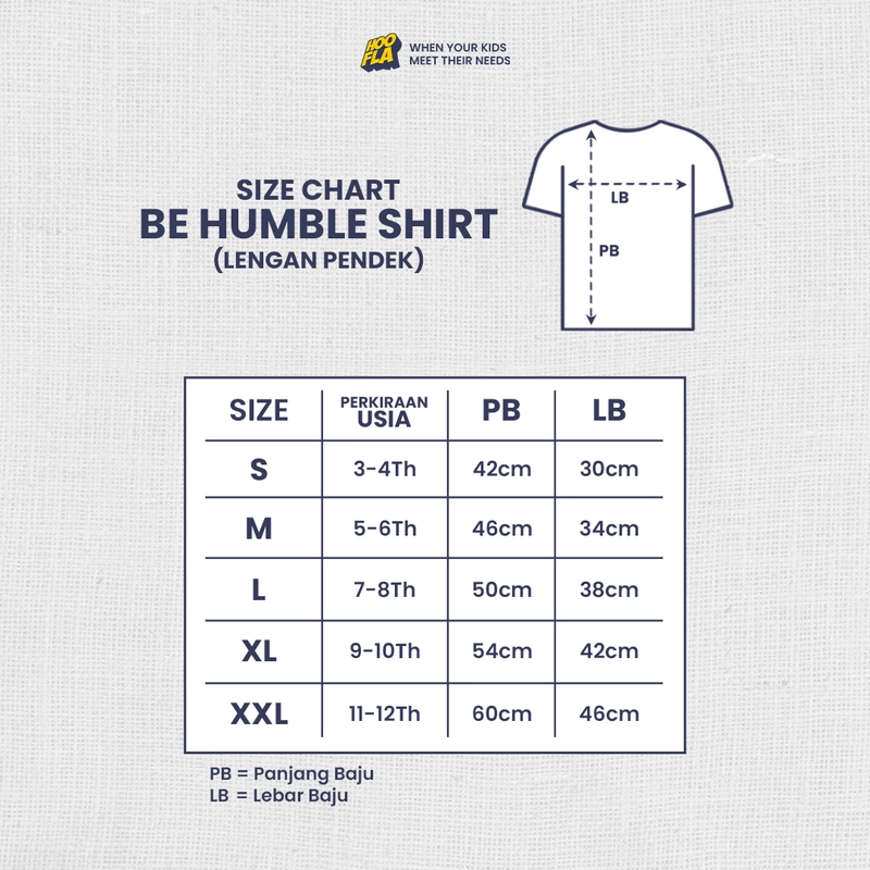 Product image Hoofla - Be Humble Series - Kaos Anak Lengan Pendek L Mustard