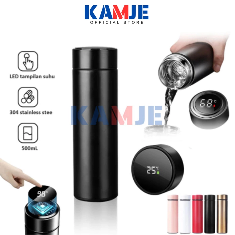 Product image KAMJE Termos Air Panas Dingin 500ml Stainless Steel 304 Vacuum Flask Dengan LED Display KMJ249 all variant Pink