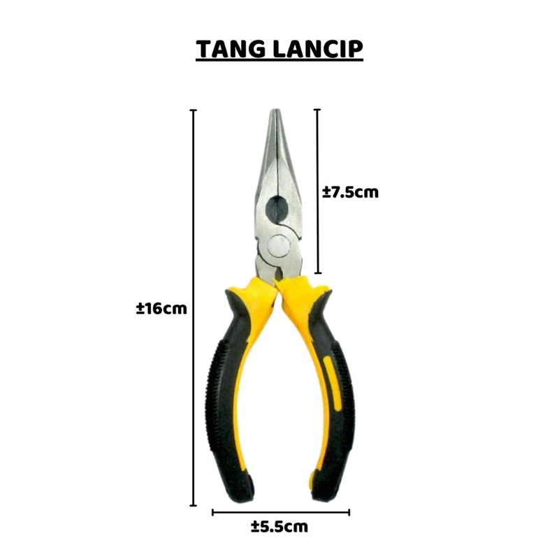 Product image KAHASIL - Tang Potong Kombinasi Lancip 6in1 Alat Jepit Pembuka Kabel Anti Slip Anti Karat Serbaguna KMJ198 TANG LANCIP 6IN1