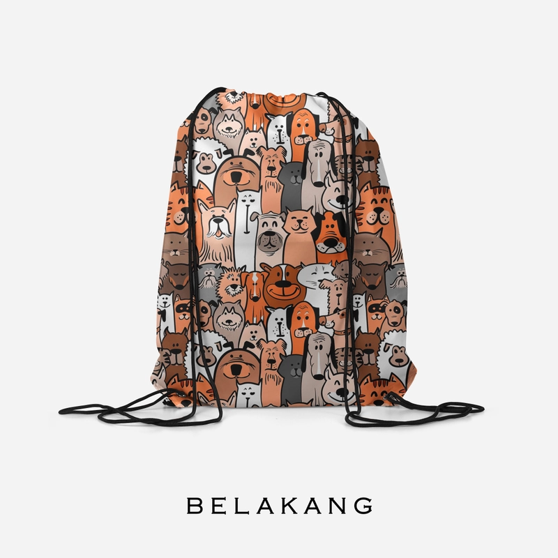 Product image Dewani - Dewani Stringbag Full Print ST-DOG 06 Tas Serut Seri Dog 34x45 orange