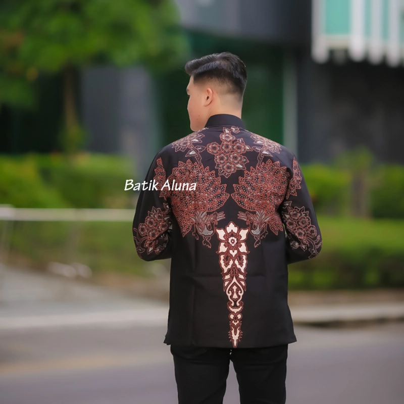 Product image MB2 Kemeja koko kurta pria dewasa batik pria lengan panjang baju taqwa cowok full furing free masker M Batik