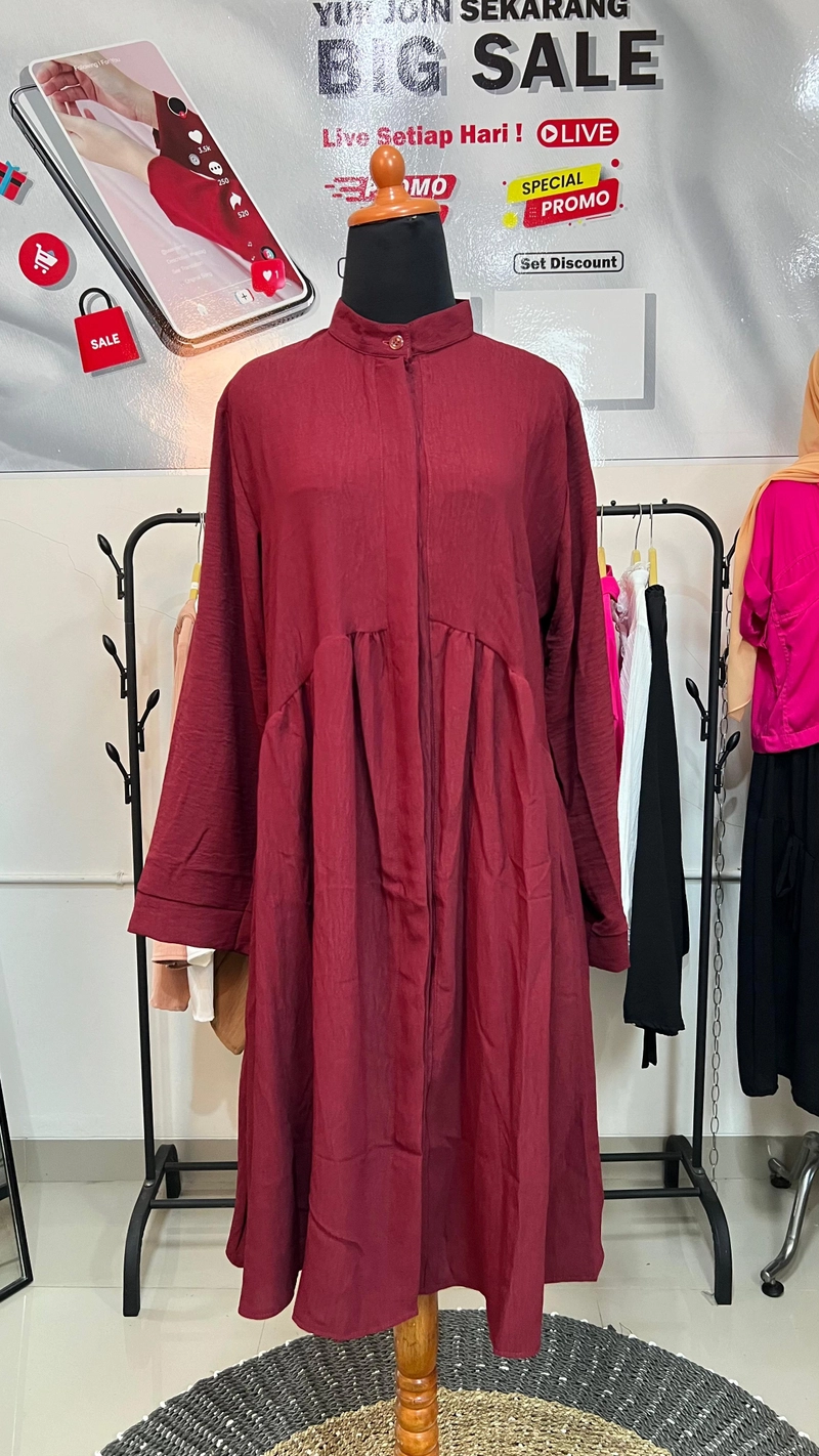 Product image Sseolshop - NELLA tunik crincle L Maroon