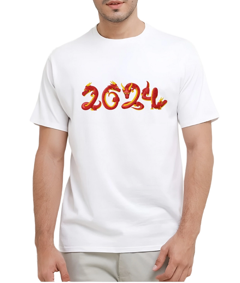 Product image astro - Kaos Pria Gambar 3Dimensi Naga Kecil 2024 M PUTIH